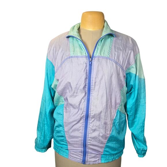Vtg Milano Sport Small Colorblock Nylon Windbreaker Jacket 80s 90s Streetwear - Picture 1 of 10